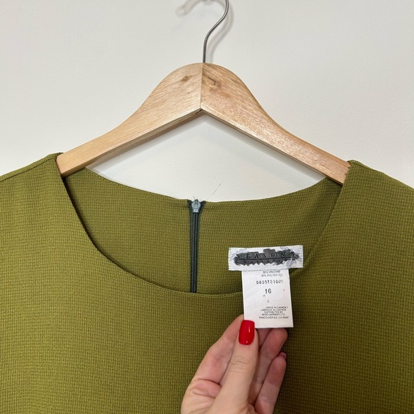 Vintage Olive Green Mini Dress - Picture 6 of 11